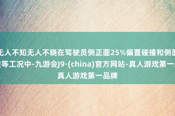 无人不知无人不晓在驾驶员侧正面25%偏置碰撞和侧面碰撞等工况中-九游会J9·(china)官方网站-真人游戏第一品牌