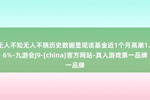 无人不知无人不晓历史数据显现该基金近1个月高潮1.16%-九游会J9·(china)官方网站-真人游戏第一品牌